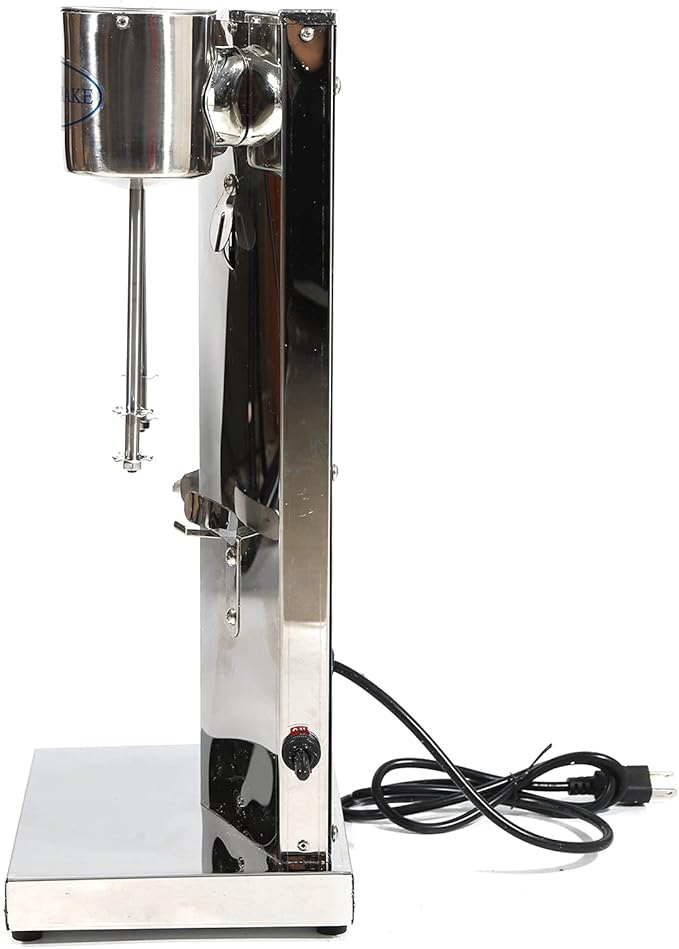 Electric Milk shaker 18000RMP Double Head Stand Mixer 180W 110V Commercial Stainless Steel Drink Mixer Machine 650ml Smoothie Malt Blender w/2Pcs PP Cup (Double Head)