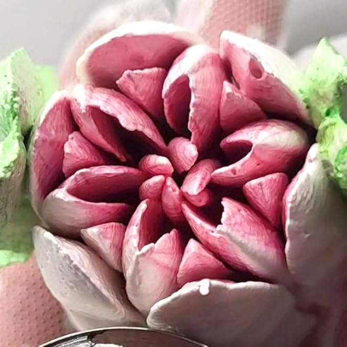 Extra Large Russian Piping Tip Set - 6 Stainless Steel Marshmallow Buttercream Framing Nozzles for 3D Roses Tulip Cake Decorations and Marshmallow Bouquets(6A)