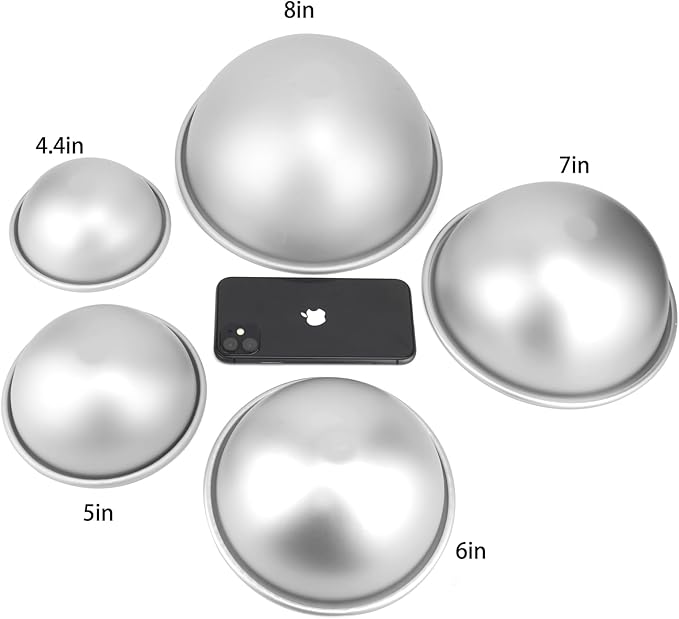 4 Inch Dome Cake Pan, 2 PCS Football, Hemisphere Cake Mold, 3D Soccer, Aluminum Cake Decorating Mold Nonstick Baking Tool