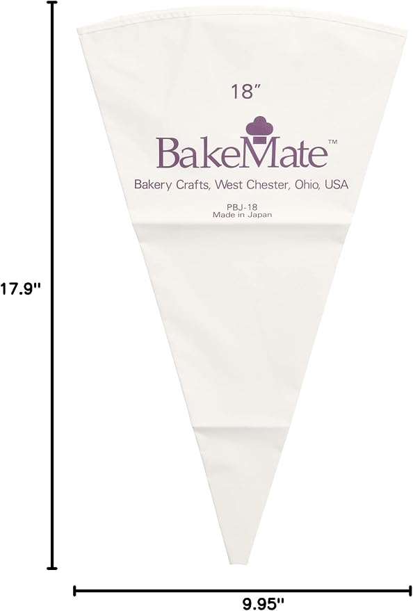 Reusable Pastry Bag, 18", Double-Coated Polyurethane Cake Piping Bag, Reinforced Bottom, Stitched Boarder, For Piping Frosting on Cakes, Cupcakes, and Cookies - 18"