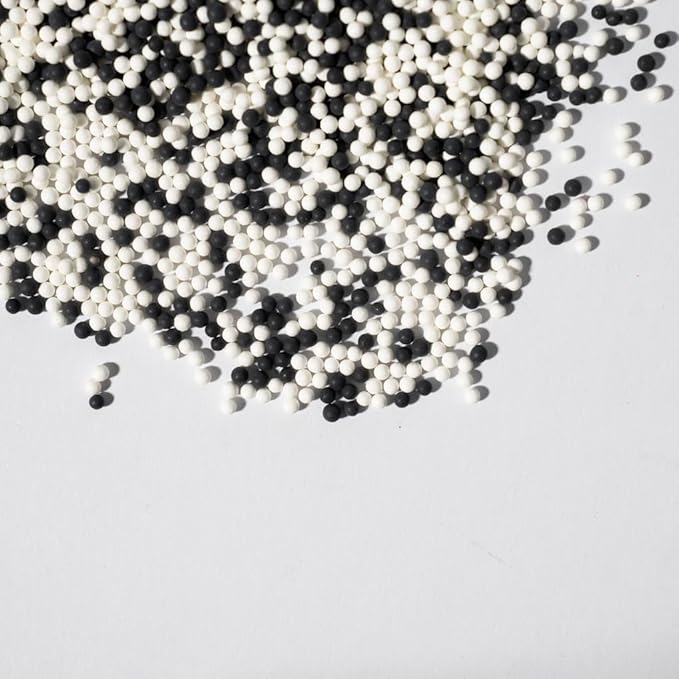 Nonpareils Sprinkles for Cake Decorating, White & Black Sprinkles Perfect for Cupcake Toppers Wedding Party Valentines Halloween Christmas Supplies 3.52 Ounce