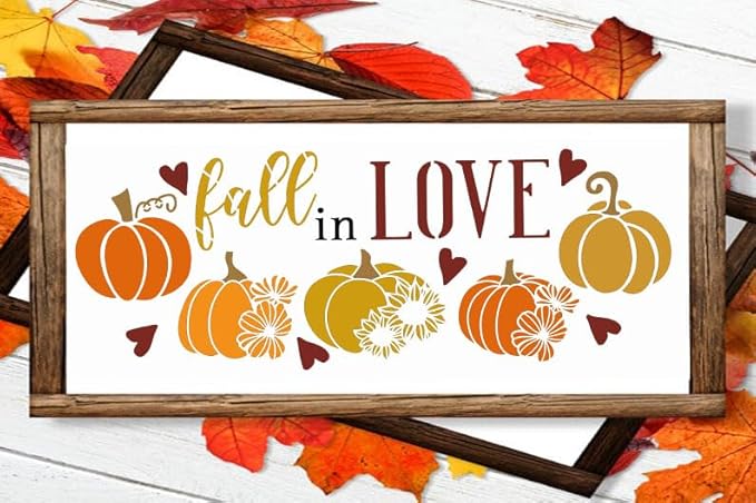 Fall Stencils for Painting on Wood - Pumpkin & Thanksgiving Stencils for Porch Signs & Canvas