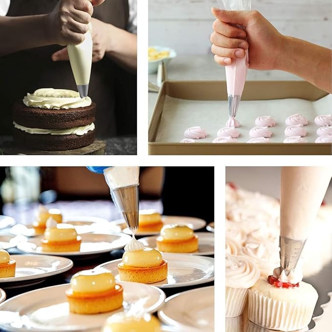100pcs Plastic Disposable Pastry Piping Bags Chocolate Piping Buttercream Cookie Piping Bags Piping Bags (7.88x12.2x14.37IN)