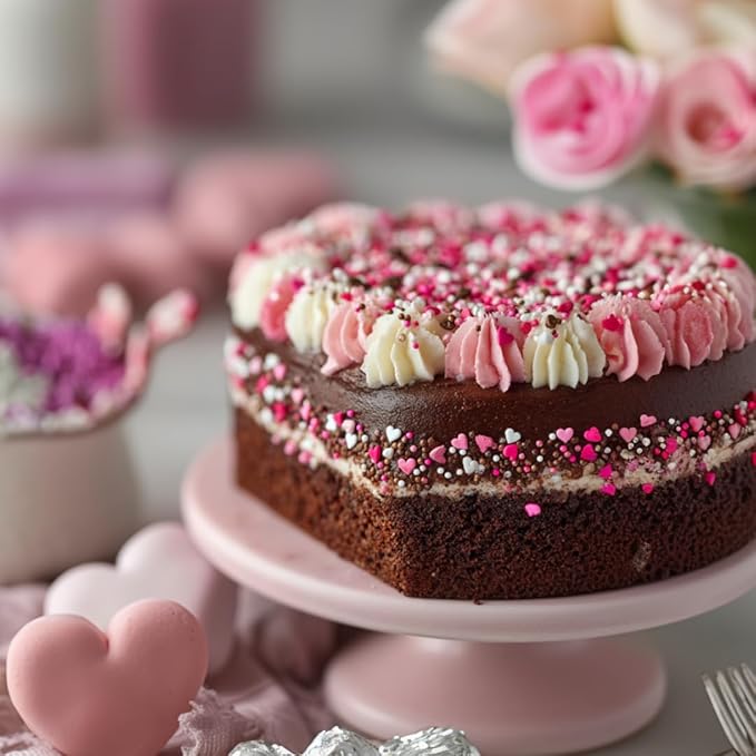 GranAroma Heart Sprinkles, Sweet Decorative Topping, Perfect for Baking & Desserts (4 Ounce)