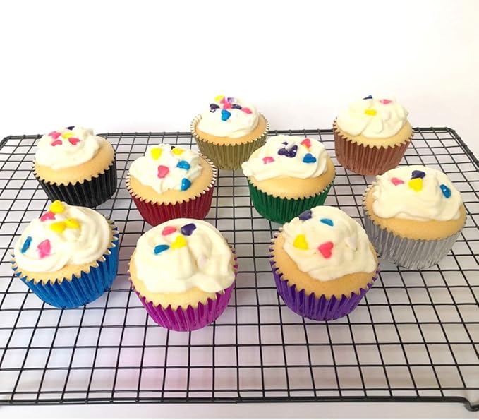 10 Bright Colors Foil Cupcake Liners Standard Paper Baking Cups for Party, 200-Count