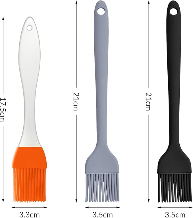 8 pieces basting brush for grilling,pastry brush,bbq basting brush,basting brush,rubber brush for cooking,basting brush for cooking,silicone bbq brush,barbecue sauce brush (Multicolor)