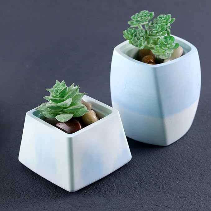 Rectangular Geometric Vase Concrete Flower Pot Mold Plaster Succulent Planter Cement Clay Mold Candle Pen Holder Epoxy Resin Storage Box Mould