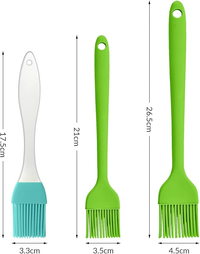 6 pieces basting brush for grilling,pastry brush,bbq basting brush,basting brush,rubber brush for cooking,basting brush for cooking,silicone bbq brush,barbecue sauce brush (green)