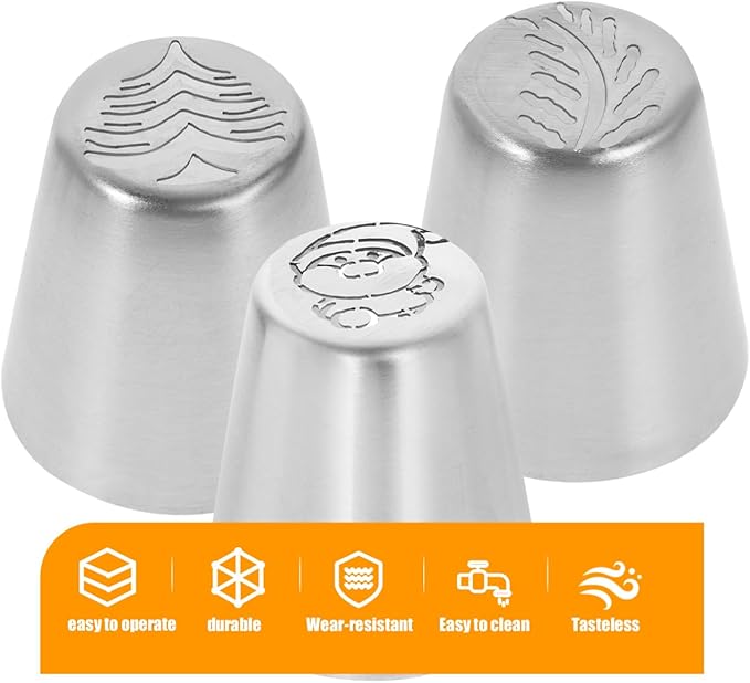 5pcs Christmas Piping Bags and Tips Set, frosting Tips Cake Decorating Kit, baking Supplies for Cookie Cupcake Baking Confectionery Tool for Home Kitchen