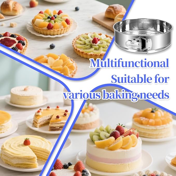 9" Stainless steel Springform Pan with 30 Pcs Parchment Paper Liners,9inch round pan 304 Nonstick Leakproof Springform Cake Pan with Removable Bottom for Cheesecake,Mousse,Chiffon,Baking Cakes
