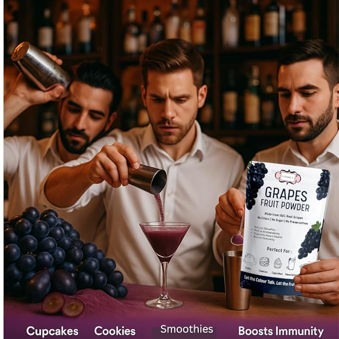 Confect Grapes Fruit Powder | Pure & Natural Fruit Powder for Smoothies, Baking, Beverages, Juices, Tea & DIY Recipes | Vegan, Gluten-Free, No Added Sugar – 3.5 OZ