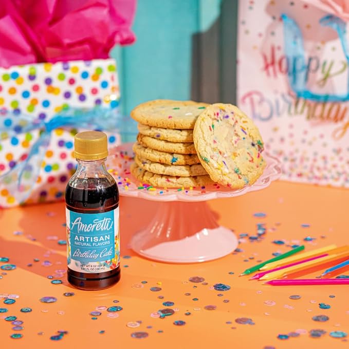 Amoretti - Natural Birthday Cake Artisan Flavor Paste 2.2 lbs - Use In Pastry, Savory, Brewing & Ice Cream Applications, Preservative Free, Gluten Free, No Artificial Sweeteners, Highly Concentrated