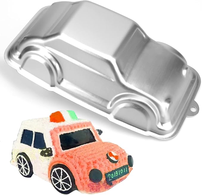 Car Cake Pan, Aluminum Mould for 3D Car Shape Baking Pan DIY Birthday Tin Cake Mould