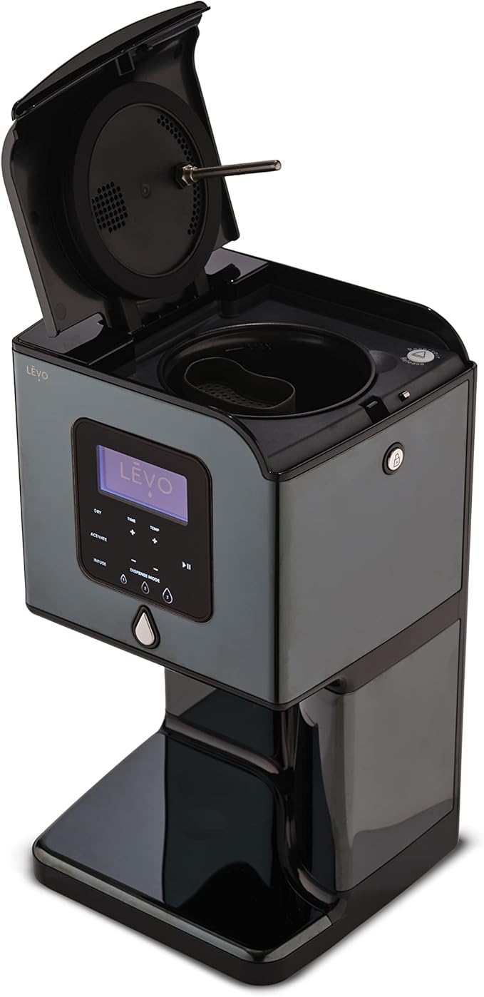LEVO Lux - Premium Herbal Oil Infusion Machine - Botanical Extractor - Herb Dryer, Decarboxylator, & Oil Infuser - Gourmet Edible Infusion Maker - For Infused Gummies, Brownies & More - Black