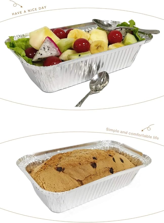 Aluminum Foil Bread Pans Disposable | 1.5lb Loaf Pans with Lids | 50 Pack | Dessert Boxes - Perfect for Baking, Storing, Takeout