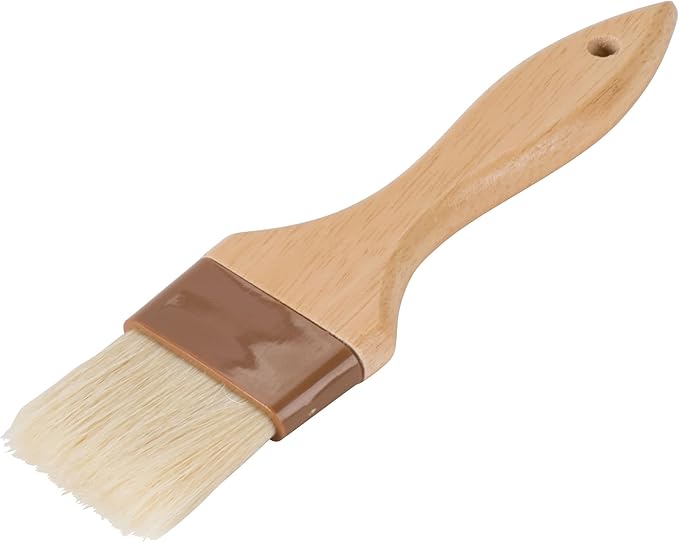 Betolla 1 1/2-Inch Pastry Brush – Natural Boar Bristle Basting & Marinade Brush with Lacquered Hardwood Handle for Cooking, BBQ, and Baking