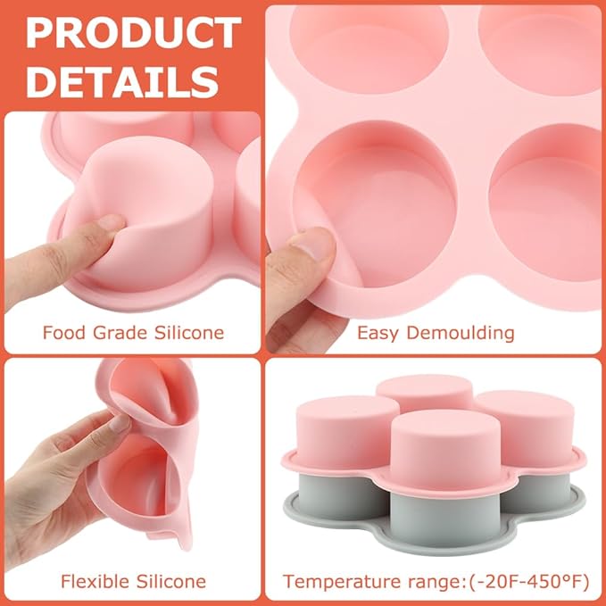 Silicone Air Fryer Egg Mold and Cupcake Pan, Muffin Tin with Oil Brush, Non-Stick Molds for Air Fryer Toaster Oven, 2Pcs Egg Molds