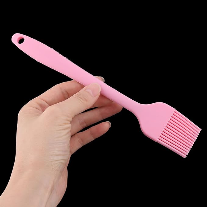 uxcell Silicone Family Bakery Cookie Cake Baking Tool Cream Butter Pastry Brush Pink