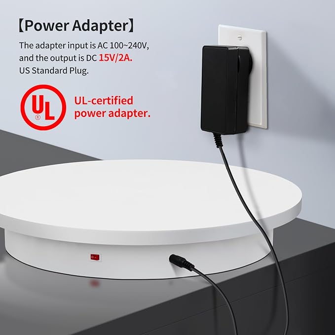 23.6In Remote Large Motorized electric turntable Rotating platform Photography Turntable Motorized lazy susan Base giratoria para for Photography,3D Scanner,Heavy duty display(Load Range:220~500lbs)