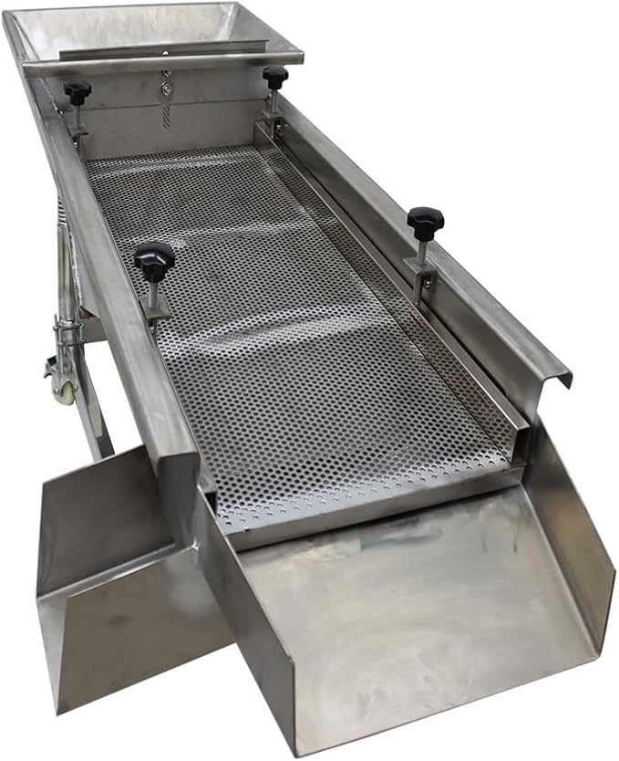 Vibrating Sifter Straight Linear Vibrating Screen Stainless Steel Electric Linear Sifter Machine with 6mm Screen 220V