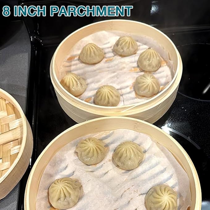 300 Pcs 8 Inch Round Parchment Paper, Round Parchment Paper for Baking, Round Parchment Liners for Tortillas, Cake Pan(White)