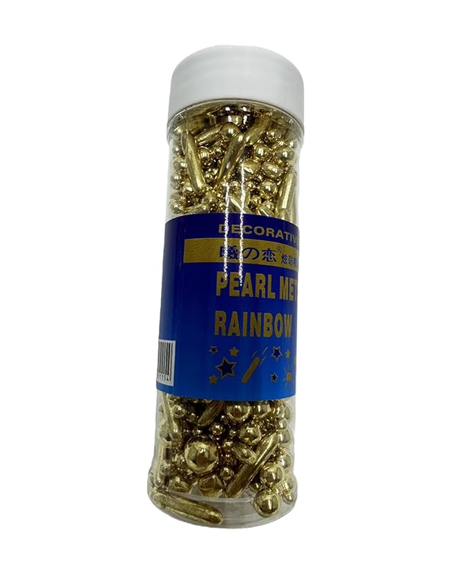 Gold Dragees Sprinkles Sprinkles for Cake Decorating, Gold Pearl Sugar Cupcake, Cookies, Ice Cream Toppings, 120g/ 4.2 Ounces Cake Decorations Baking for Christmas Wedding Shower, New Year’S Eve