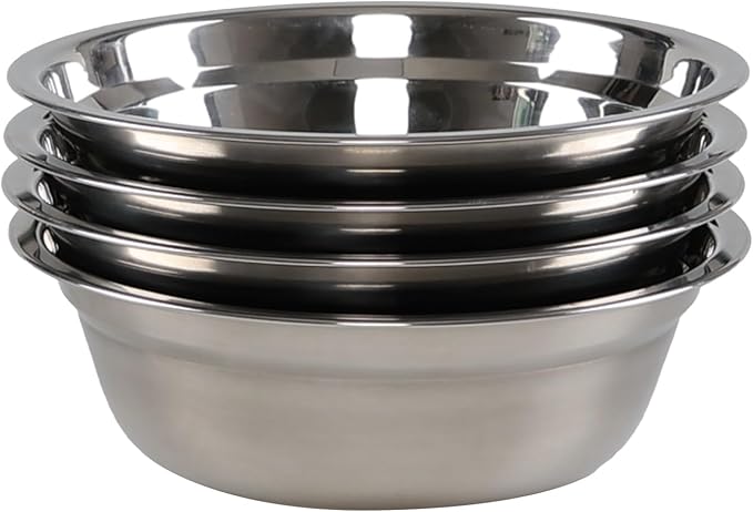 4-Pack Stainless Steel Mixing Bowls/Metal Prep Bowls, Salad Serving Bowl Set