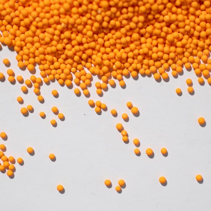 Sprinkles,Orange Edible Pearl Sprinkles for Cake Decorations, Baking, Ice Cream, Cookies, Cupcake Topper Edible Pearls Sprinkles - 2mm Matte White Sugar Pearls for Cake Decorating 130g/4.6oz1 Bottle (2mm orange)