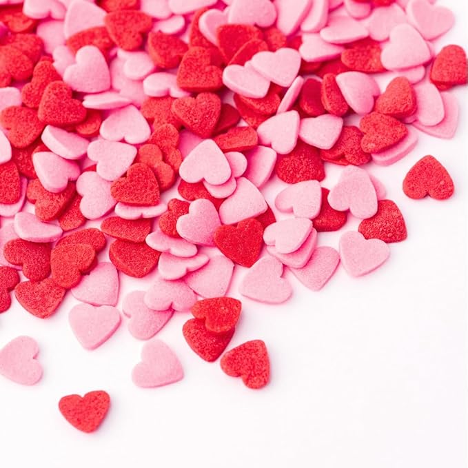 Sweets Indeed Red & Pink Heart Sprinkles – 3.1 oz Jar | Heart Sprinkles for Cookies, Cupcakes & Cakes | Edible Heart Decorations for Holiday & Everyday Baking