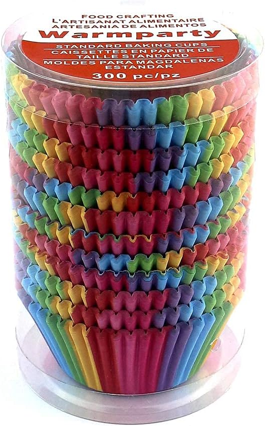 Baking Cups Cupcake Liners, Standard Sized, 300 Count (Rainbow)