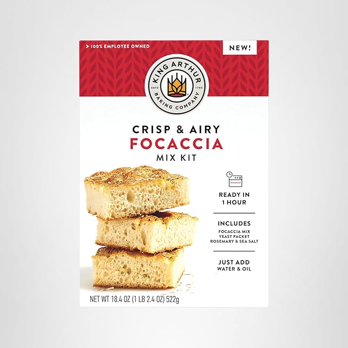 King Arthur Baking Company Crisp & Airy Focaccia Mix Kit 18.4 oz., Baking Mix - Ready in 1 hour