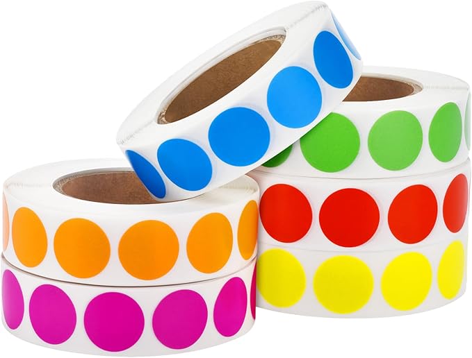 6000 Pcs Colored Dot Stickers, Circle Color Coding Labels, Garage Yard Sale Price Stickers, Office Classroom Decor Must Haves Supplies, Pricing Tag Labels