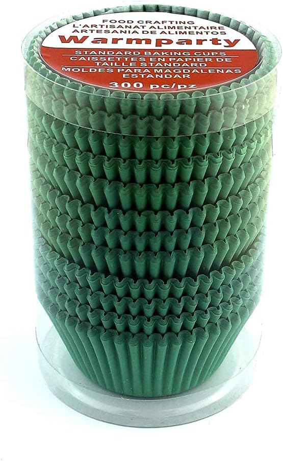 Baking Cups Cupcake Liners, Standard Sized, 300 Count (Green)