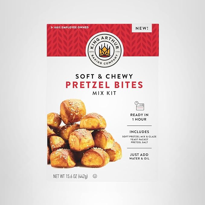 King Arthur Baking Company Soft & Chewy Pretzel Bites Mix Kit 15.6 oz., Baking Mix - Ready in 1 hour