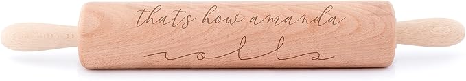 Personalized Wood Rolling Pin, Baking Award Gift, Gifts for Grandma, Chefs and Bakers (Darios)