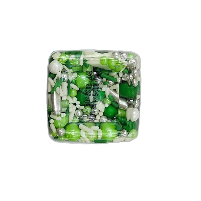 Green and White Sprinkles for Cake Decorating Edible Sugar Pearls Christmas Sprinkles Valentines Halloween Cake Cookie Cupcake and Cake Topper Decorations