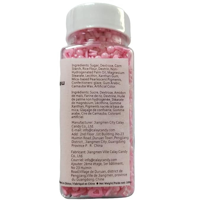 Valentines Sprinkles Pink Heart Sprinkles for Cake Decorating Edible Pearls Fancy Sprinkles Cupcake and Cake Topper Cookie Baking Decorations