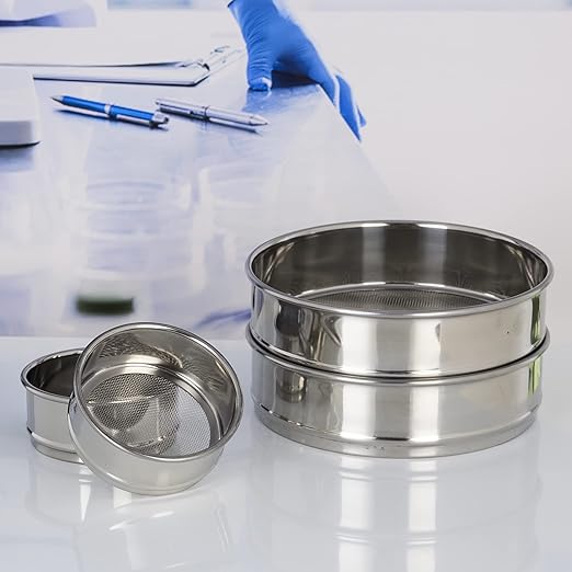 LABALPHA 600 Mesh Lab Sieves, Test Sieve #600 Mesh, 4'' Diameter, 304 Stainless Steel Wire Cloth (0.026mm)