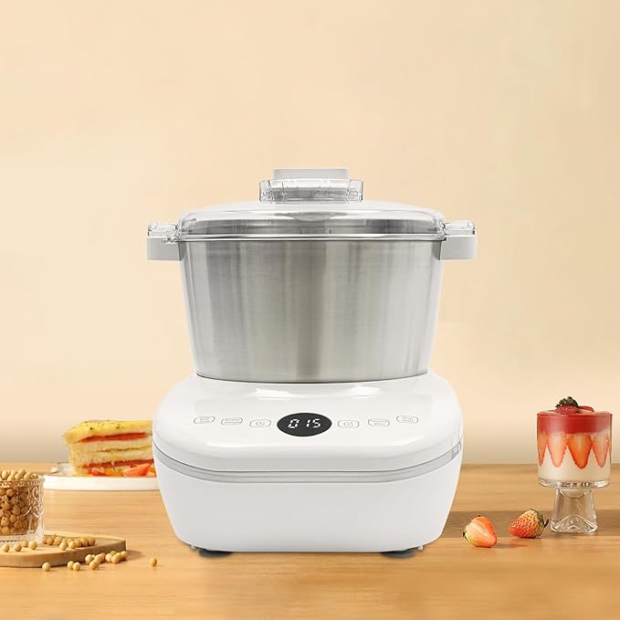 169oz Electric Dough Maker with Fermentation, 200W Dough Stand Mixer Machine with 140-170 RPM,Built-in Microcomputer Timer,Digital Screeny, Automatic Kneading Machine for Bakery (White)