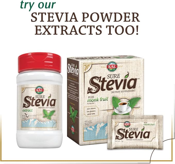 KAL Sure Stevia Drops, Natural Almond Flavor, Low Carb, Zero Calorie Sweetener, Keto Friendly, Great Tasting Liquid Stevia, Low Glycemic, 60-Day Money Back Guarantee, Approx. 354 Servings, 1.8 FL OZ