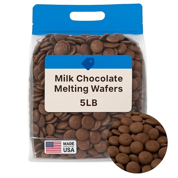 Milk Chocolate Melting Wafers - 5 pounds of Milk Chocolate Cocoa Lite, Perfect for Melting and Dipping, Premium Quality Chocolate Wafers for All Your Baking Needs - 80oz by 223020