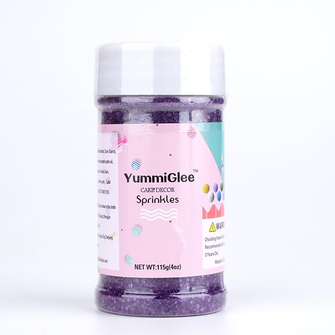 Purple Sanding Sugar for Baking 4 oz Edible Sparkling Sugar Sprinkles Coarse Sugar Crystals for Baking Topping Cake Cookie Cupcake Topper Ice Cream Decoration Supplies