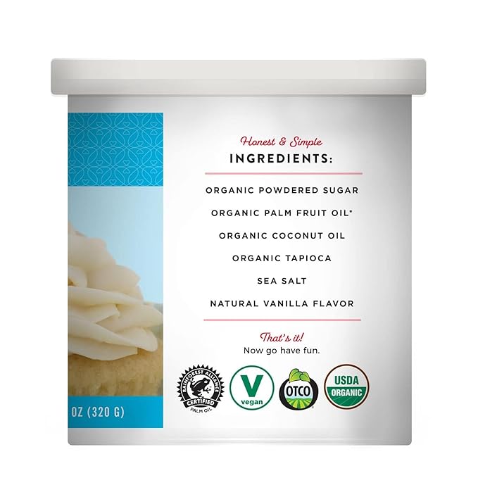 Miss Jones Baking Organic Buttercream Frosting, Perfect for Icing and Decorating, Vegan-Friendly: Vanilla (Pack of 3)