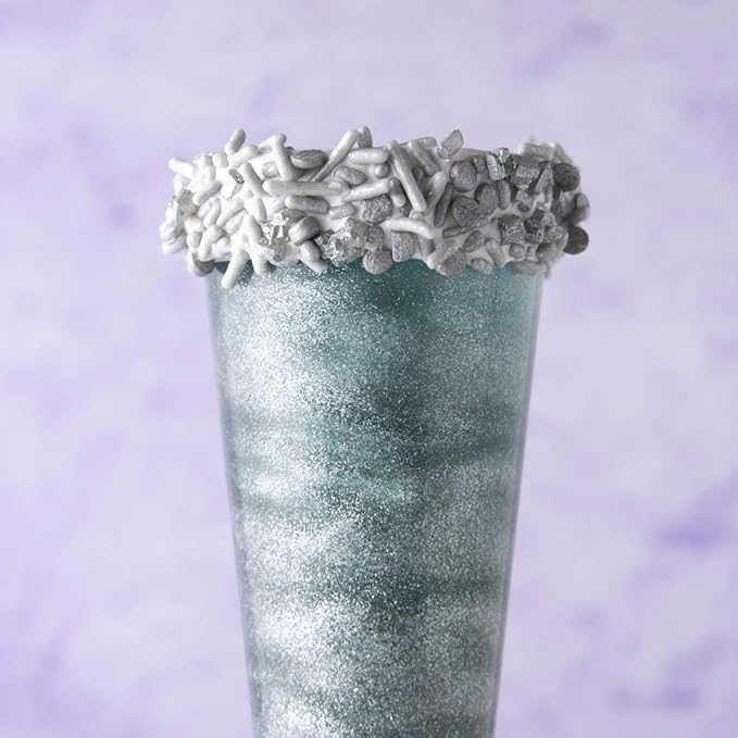 Sweets Indeed, Edible Glitter, Perfect for Drinks, Cocktails, Beverages & Cake Decorating, Dessert Cake Topper, Gift, 4 grams (Silver Edible Glitter)