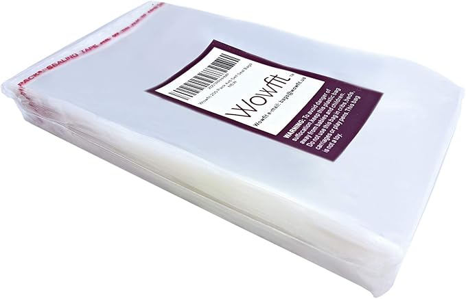 Wowfit 200 Count 4x4 Inch Clear Cellophane Plastic Bags, Resealable Self-Sealing Cello Bags Good for Individual Cookies, Decorative Wrappers, Party Favors, Candy and More