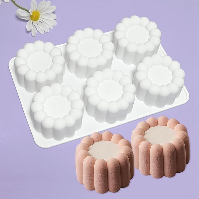 mostsom Silicone Flower Mousse Cake Mold Ice Cream Chocolate Mold Soap 3D Cupcake Bakeware Baking Dish Cake Pan Muffin Mould (A_ Flower)