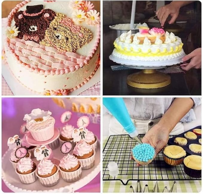 28Pcs Piping Tips Set,Stainless Steel Frosting Piping Kit with 24 Piping Tips, 2 Standard Icing Piping Tips Couplers, and 2 Cake Decorating Tips Brushes,Cake Decorating Tips Kit For Cookies Cupcake