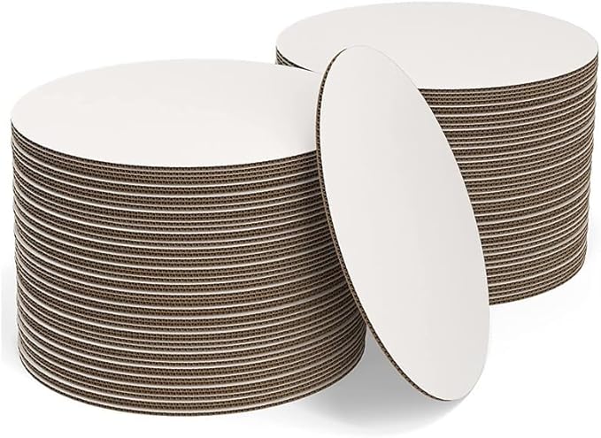 25pcs White Cake Boards 12 inch Round Disposable Cake Circle Plate Waterproof and Oil-Proof Cake Boards Sturdy Cake Trays for Cake DIY Bread Dessert and Crafts Display (12 Inch-Pack of 25)
