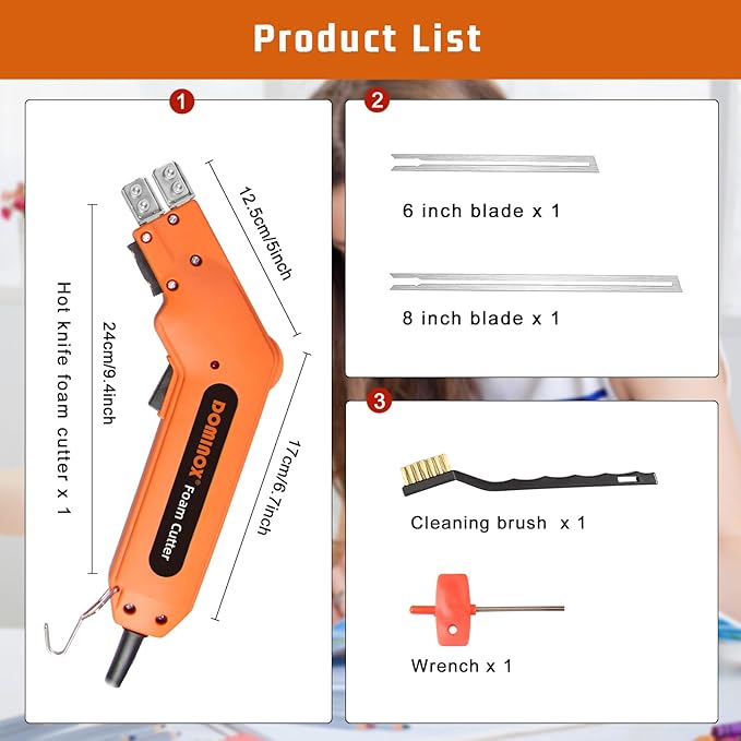 Hot Knife Foam Cutter, Styrofoam Cutter with Accessories, Professional Foam Cutting Tool for EPP, EPS, XPS, EVA, EPE, PU, KT Board, Sponge, Nylon