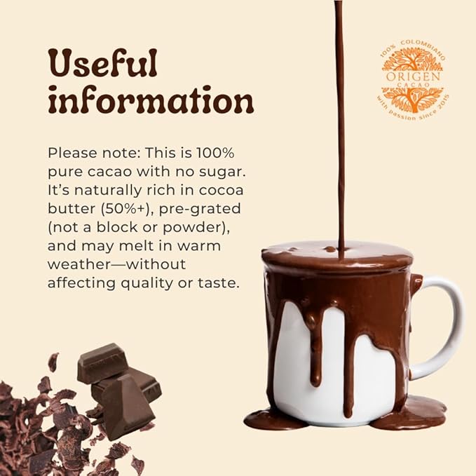 Origen 100% Ceremonial Cacao – Ceremonial Grade Cacao – Unsweetened & Anti Oxidant SuperFood – Pure Ancient Indigenous Drink – Vegan, Gluten-free – Grated, 5 lb Bulk Pack